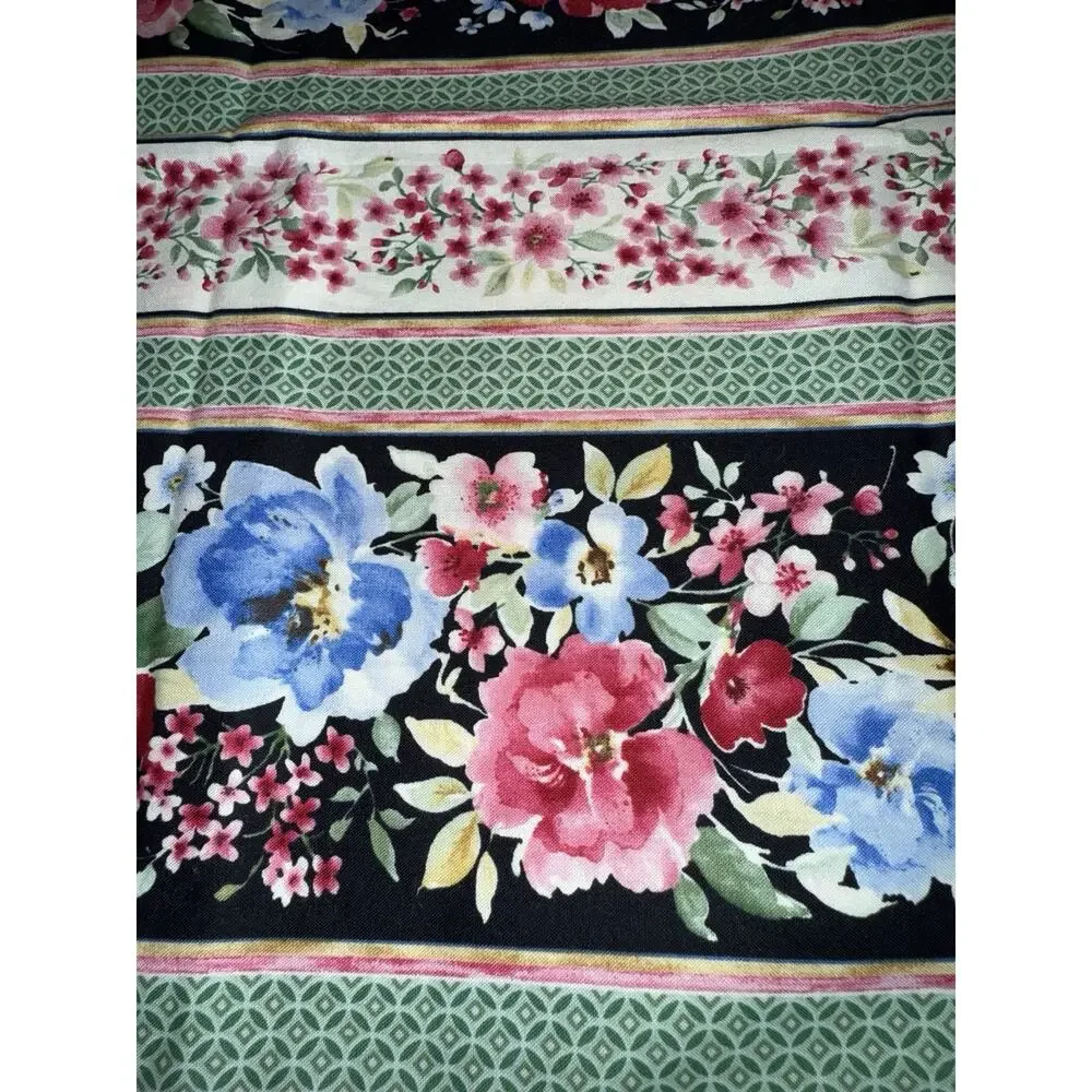 Vintage Pillow Cases (2) Floral Stripes Cottage Core Pink 32x20.5” Standard
